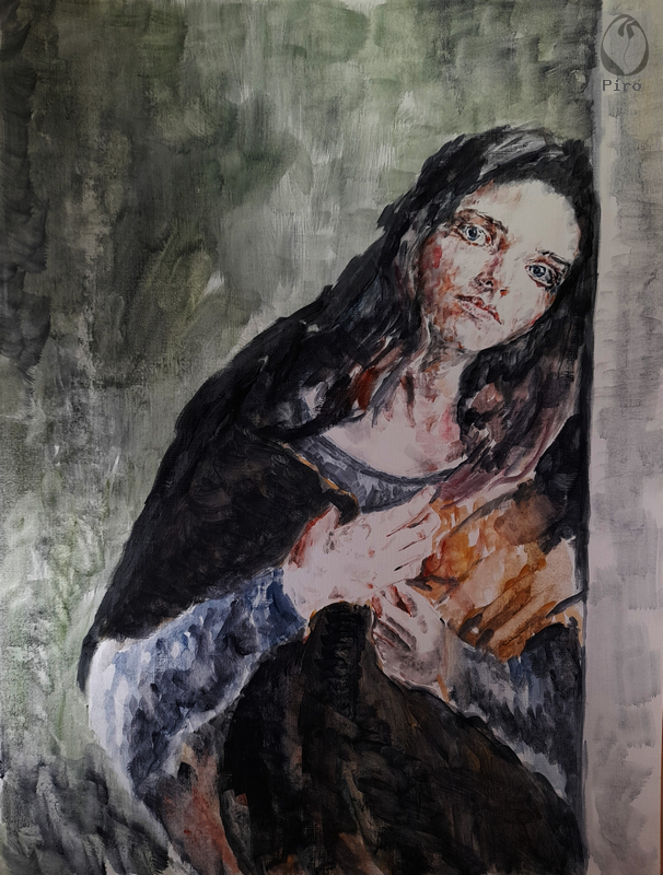 oil on paper - olio su carta di Piro